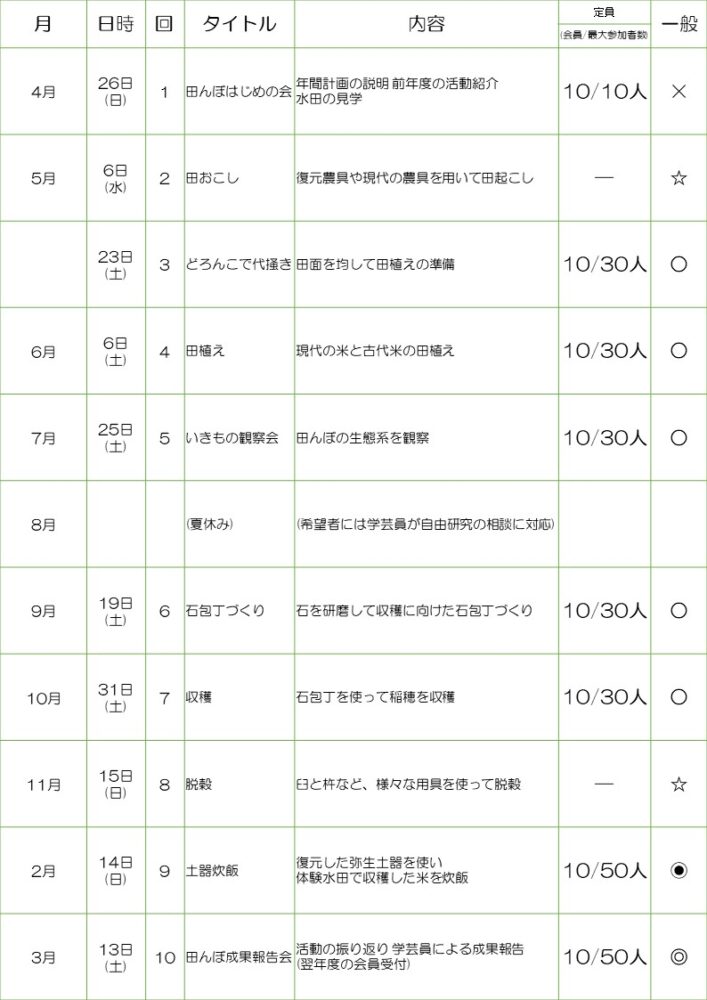 令和8年度あさひ弥生クラブ年間スケジュール